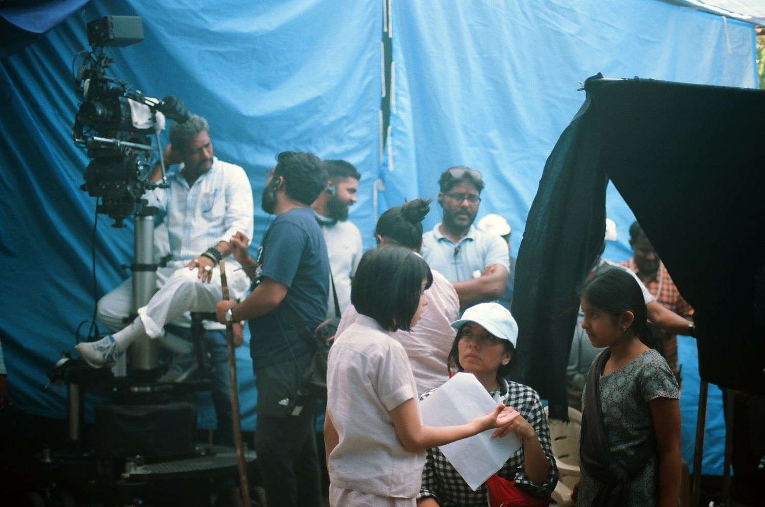 Director Terrie Samundra on set in India