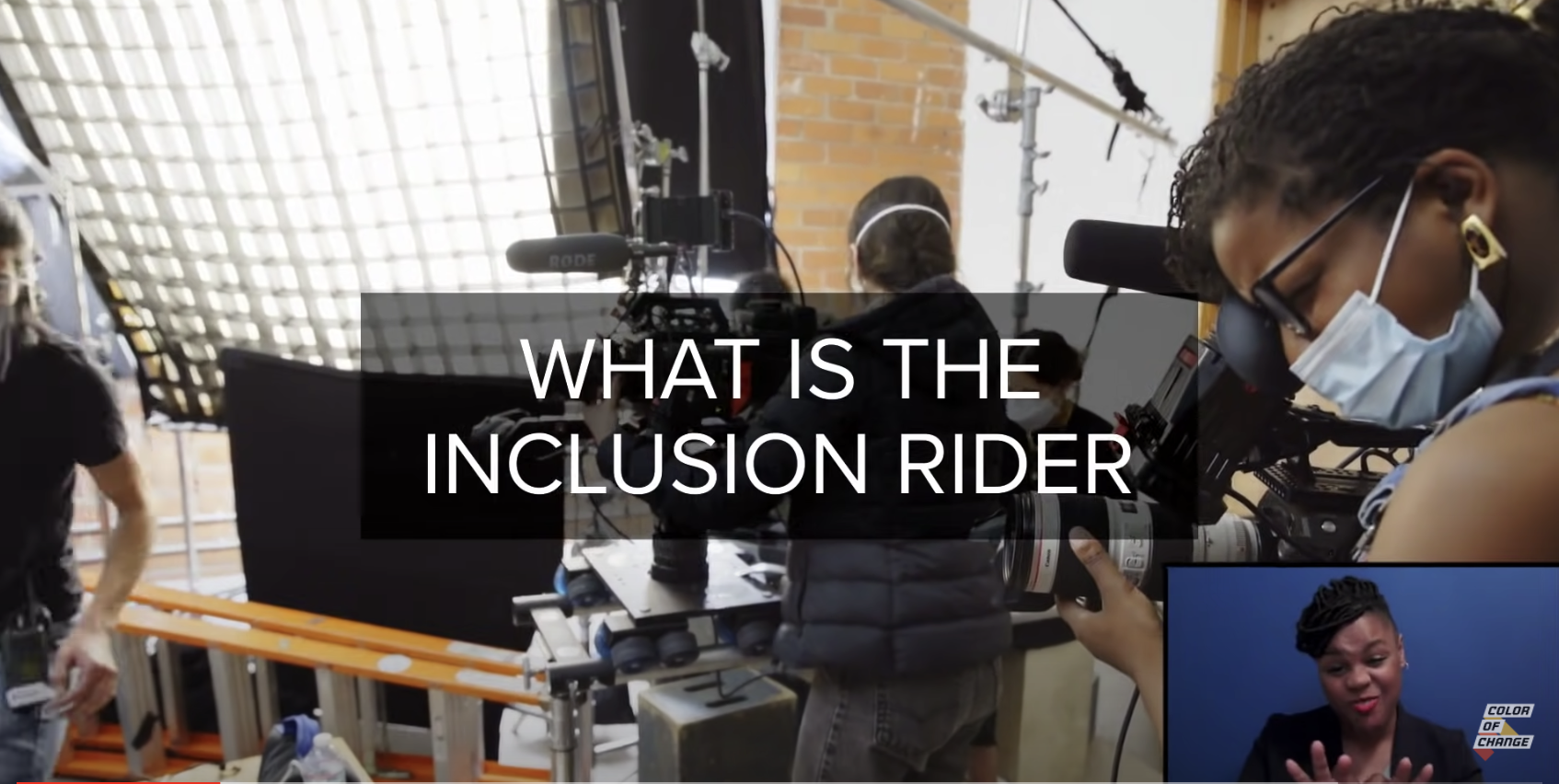 "What is the inclusion rider" superimposed over a collage of filmmakers