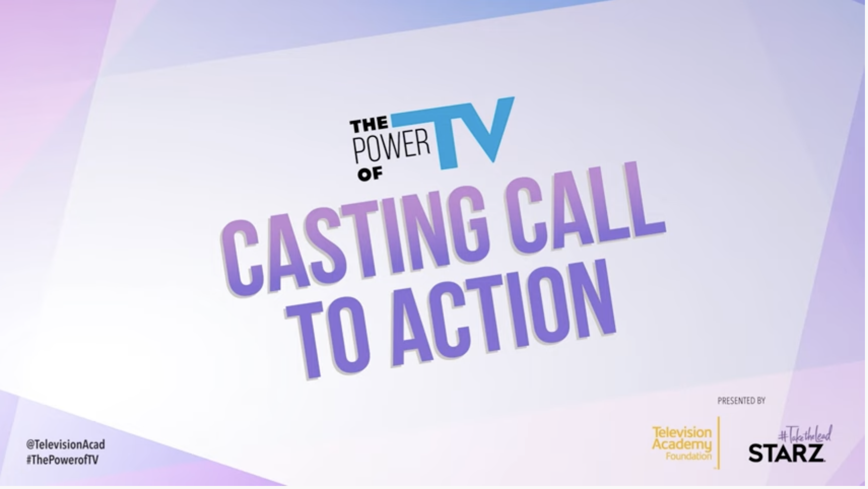 Screenshot, 'The Power of TV: Casting Call to Action'