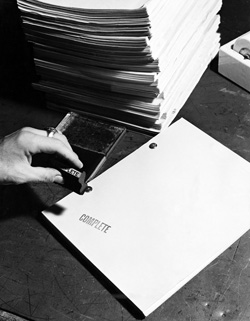 Stamping a completed screenplay
