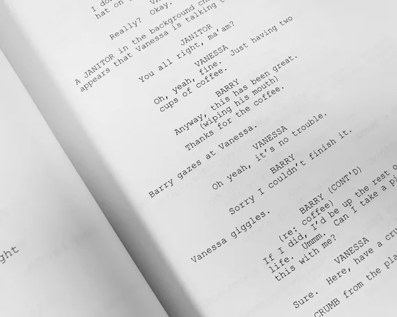 Page of a film script