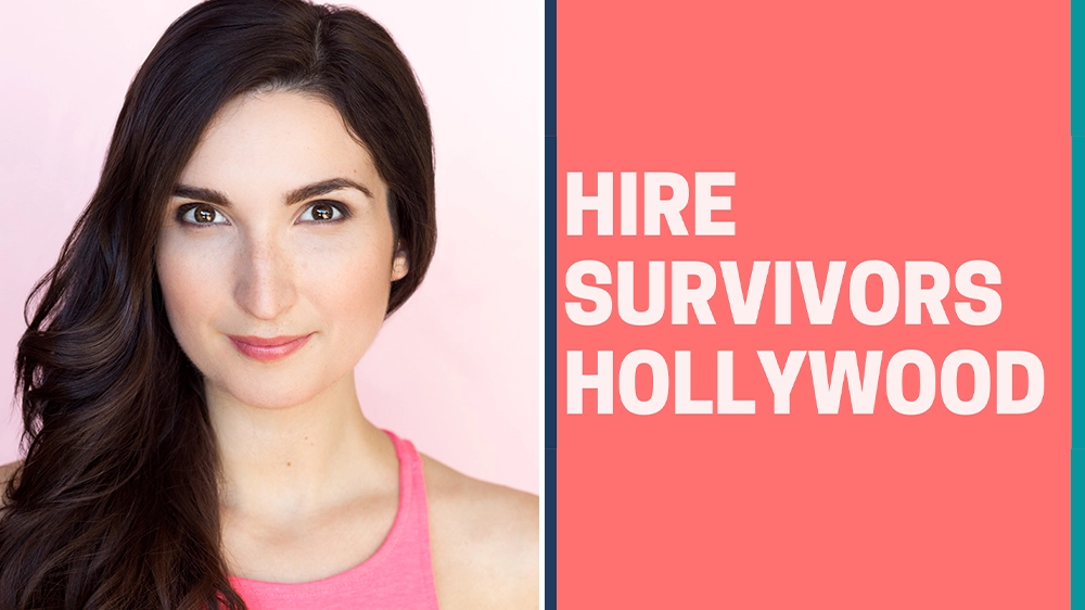 Headshot of Sarah Ann Masse with the text "Hire Survivors Hollywood"
