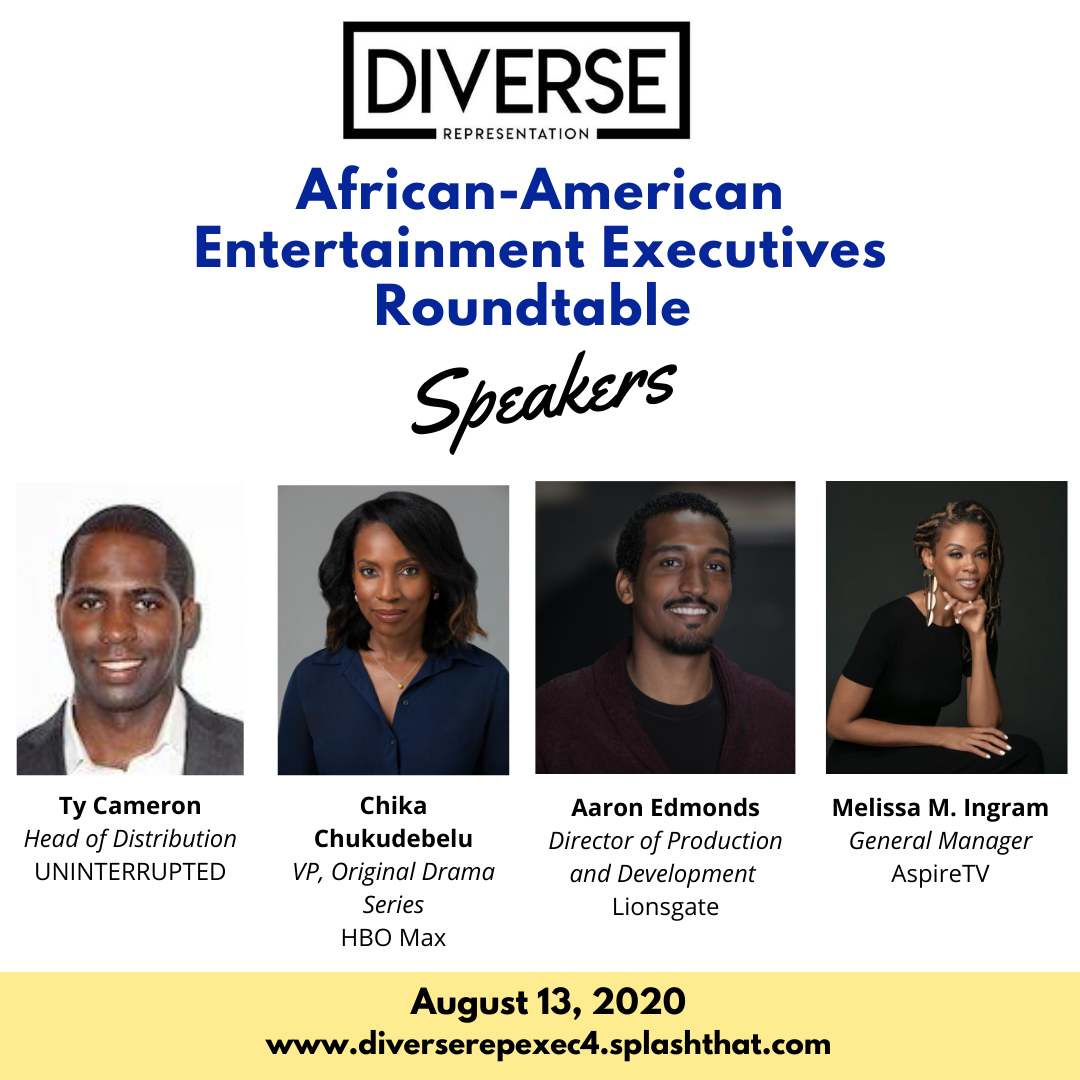 An African American Entertainment Executive roundtable announcement by Diverse Representation