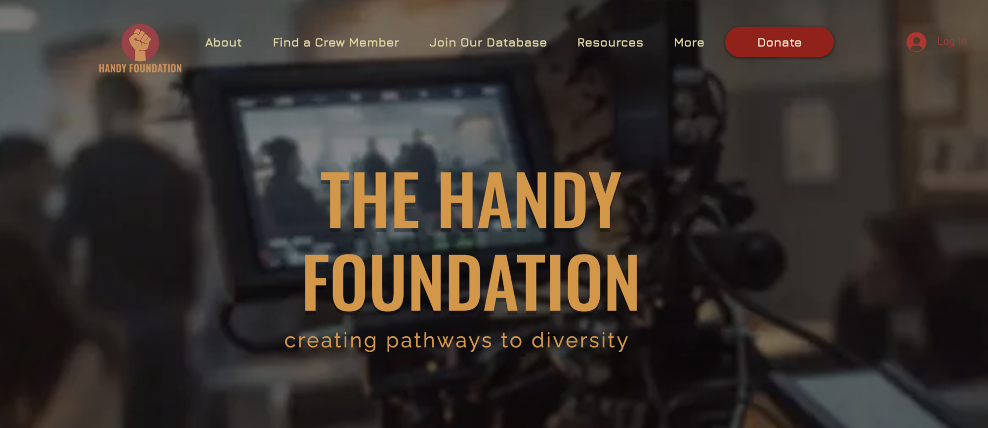 Screengrab of The Handy Foundation's website homepage