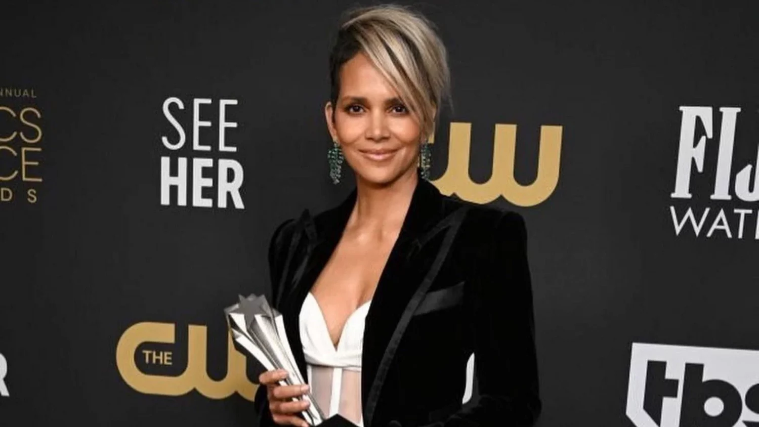Halle Berry accepting the SeeHer Award